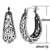 Silver Women Hoop Earring Hollow Out Classic Jewelry