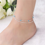 Metal Silver Foot Anklet Chain Bracelet for Women