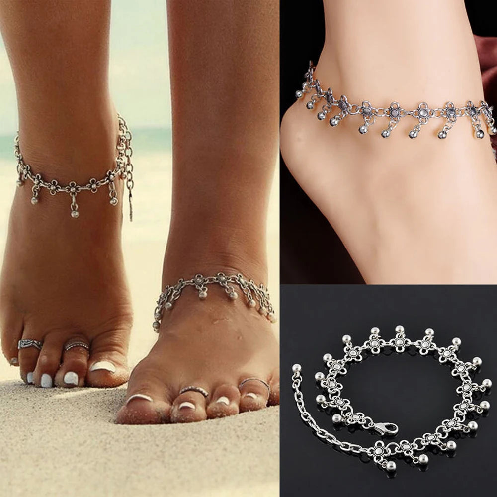 Vintage Style Flower Anklets for Women
