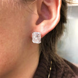 Rectangular CZ Stud Earrings for Women Wedding Jewelry