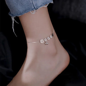 Double Heart Chain Anklet Women Ankle Bracelet Summer Leg Accessories