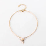 Double Heart Chain Anklet Women Ankle Bracelet Summer Leg Accessories