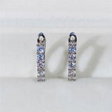 U Shaped Hoop Earrings with Round CZ Stone Women Accessories