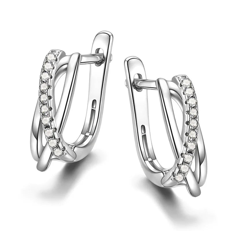 Women's Cross Stone Earrings - Minimalist Gift for Her