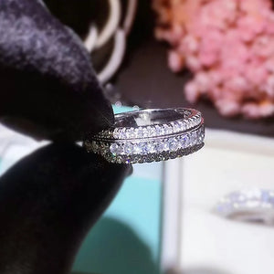 CZ Promise Ring Silver Wedding Bands Jewelry for Women