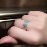 CZ Promise Ring Silver Wedding Bands Jewelry for Women