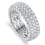 CZ Wedding Bands Silver Ring Women's Jewelry