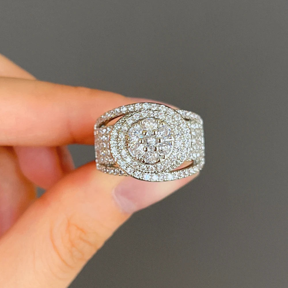 Cubic Zirconia Rings for Women Silver Wedding Bands Jewelry