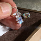 Princess Cut Zircon Stone Drop Earrings for Women