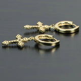 Crystal Zirconia Cross Drop Earrings Party Jewelry