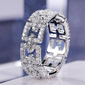 Stylish Women Wedding Band CZ Love Ring Versatile Jewelry