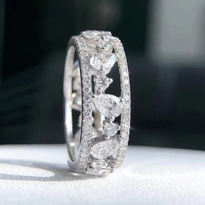 Bride Wedding Rings Bling Bling Silver Plated Finger Accessories
