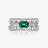 Green Cubic Zirconia Geometric Wedding Party Women's Rings