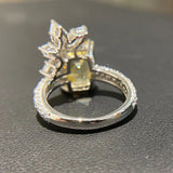 Yellow Cubic Zirconia Ring for Women Wedding Bands Party Jewelry