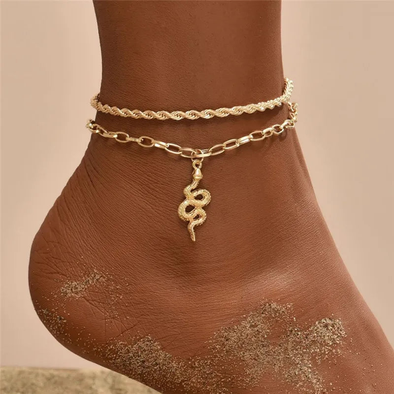 Silver Thick Chain Anklet Bracelet for Women Girls