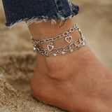 Silver Thick Chain Anklet Bracelet for Women Girls