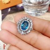 CZ Wedding Ring Women Engagement Party Jewelry