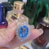 CZ Wedding Ring Women Engagement Party Jewelry