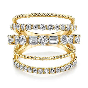 Huitan Bohemian Stylish Women Rings Full Micro Paved Women Jewelry Ring