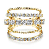Huitan Bohemian Stylish Women Rings Full Micro Paved Women Jewelry Ring