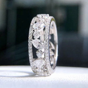 Elegant CZ Stone Wedding Eternity Ring for Women - Silver Bridal Jewelry