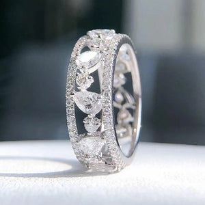 Elegant CZ Stone Wedding Eternity Ring for Women - Silver Bridal Jewelry