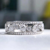 Elegant CZ Stone Wedding Eternity Ring for Women - Silver Bridal Jewelry