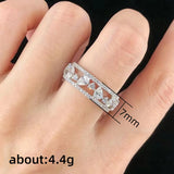 Elegant CZ Stone Wedding Eternity Ring for Women - Silver Bridal Jewelry