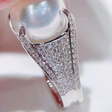 Pearl CZ Rings for Women Elegant Wedding Bands