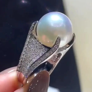 Pearl CZ Rings for Women Elegant Wedding Bands