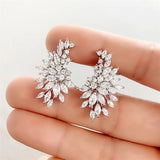 Women Ear Earrings Piercing Paved Crystal Zirconia Party Jewelry