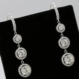 Round CZ Dangle Earrings Wedding Party Jewelry