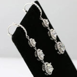 Round CZ Dangle Earrings Wedding Party Jewelry