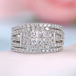 Cubic Zirconia Women's Wedding Ring - Silver Jewelry