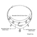 Women's Multilayer Anklets with Charms Stylish Ankle Bracelet