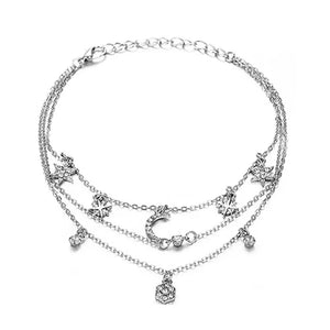 Women's Multilayer Anklets with Charms Stylish Ankle Bracelet