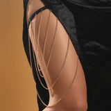 Vintage Snake Pendant Leg Chain for Women Silver Pearl Sexy Body Accessory
