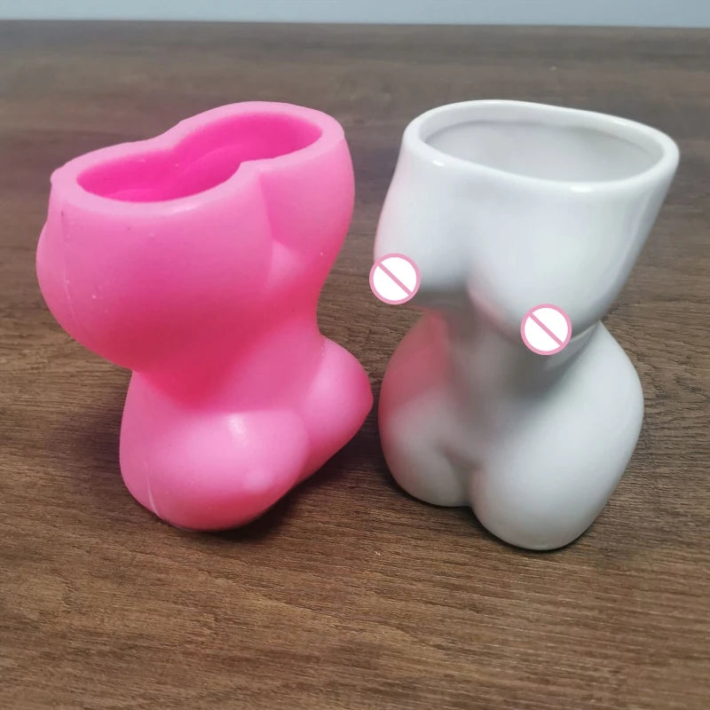 Human Body Flowerpot Silicone Mold Pen Holder Mold Resin Epoxy Craft