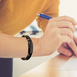 Maxhematie Beaded Bracelet Mens Leather Braided Gemstone Wristband