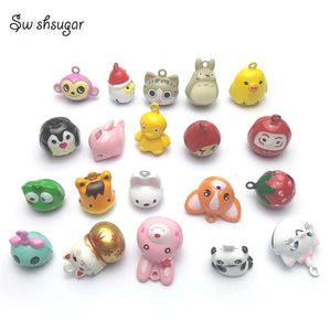 100 Cartoon Copper Bell Charms for DIY Crafts