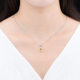0.95 Carats Citrine Pendant in 925 Sterling Silver - Romantic Style