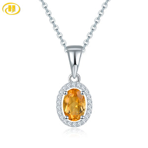 0.95 Carats Citrine Pendant in 925 Sterling Silver - Romantic Style