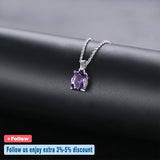 Amethyst Solid 925 Sterling Silver Pendant Real Oval 8x6mm Purple Gemstone