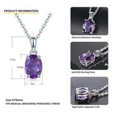 Amethyst Solid 925 Sterling Silver Pendant Real Oval 8x6mm Purple Gemstone