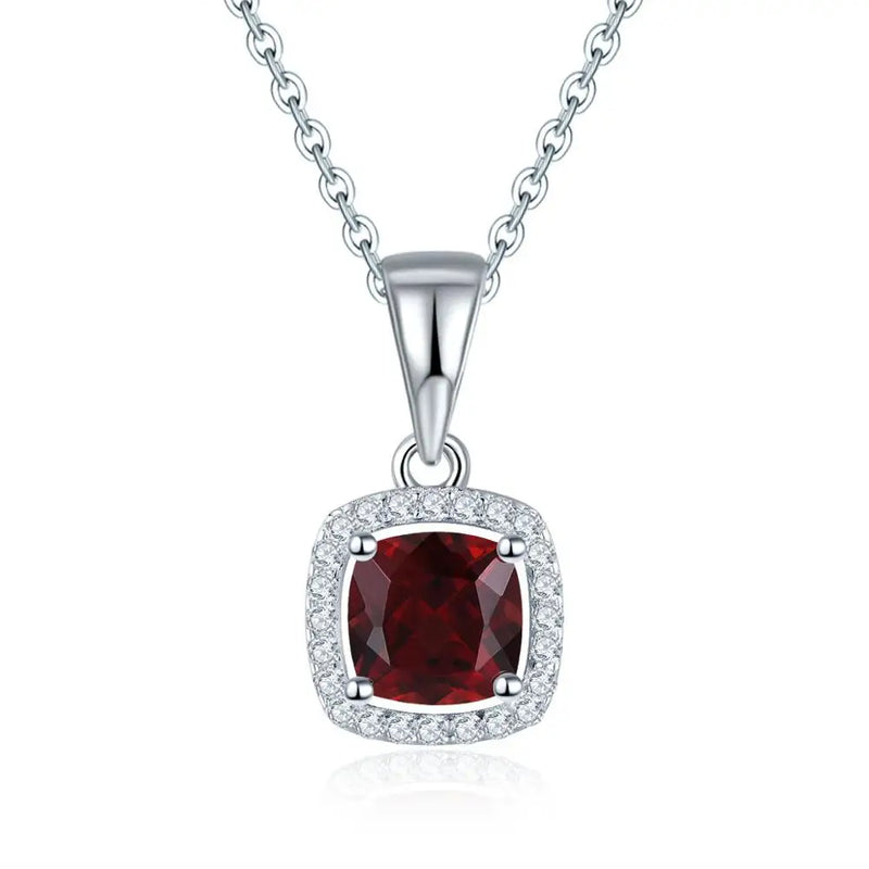 RedGarnet 925 Silver Pendant with Chain