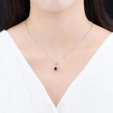 RedGarnet 925 Silver Pendant with Chain