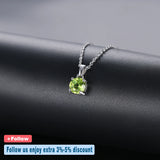 Peridot 925 Silver Pendant with Green Gems and Chain