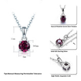 Rhodolite Garnet 925 Silver Pendant Round 5mm Solid 925 Sterling Silver Chain