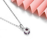 Rhodolite Garnet 925 Silver Pendant Round 5mm Solid 925 Sterling Silver Chain