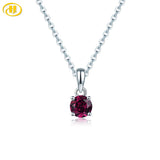 Rhodolite Garnet 925 Silver Pendant Round 5mm Solid 925 Sterling Silver Chain
